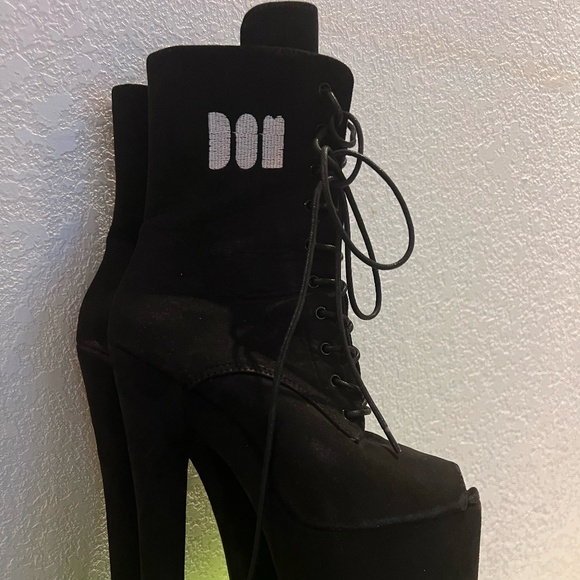 DOM DANCING ANKLE BOOTS BLACK VEGAN SUEDE BASE LINE SIZE 7 - Picture 4 of 13